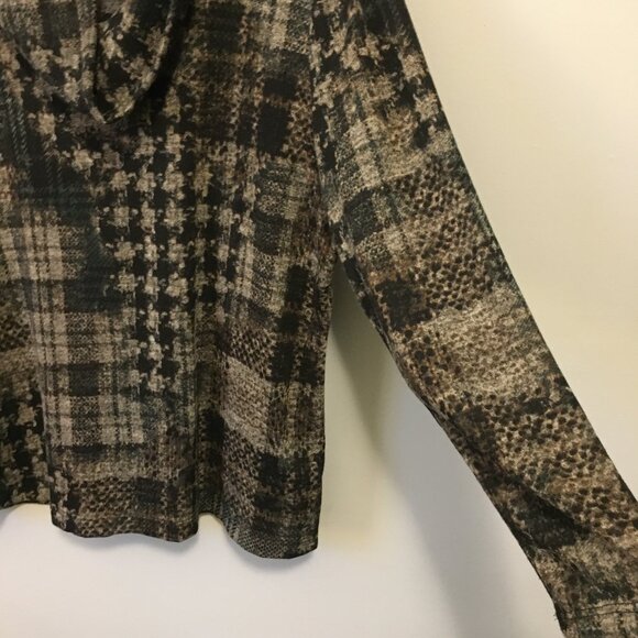 Haggar Clothing Stretchy Patchwork Cowl Turtleneck Top - XL - Picture 8 of 16